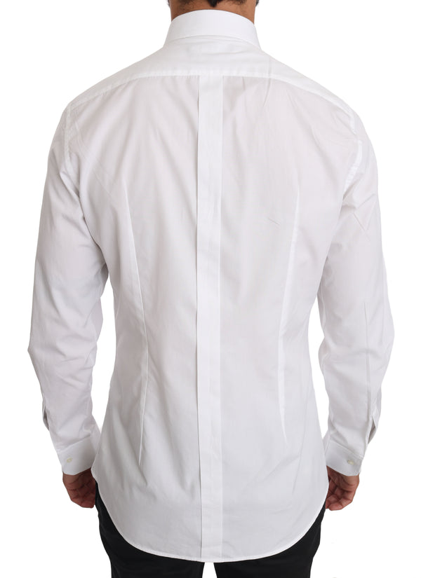 White Cotton GOLD Tuxedo Shirt