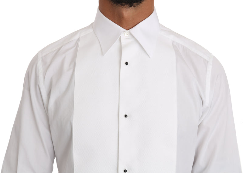 White Cotton GOLD Tuxedo Shirt