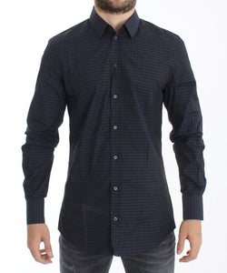 Black Checkered Slim Fit GOLD Casual Shirt