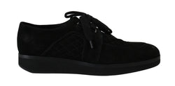 Black Leather Casual Laceup Derby Shoes