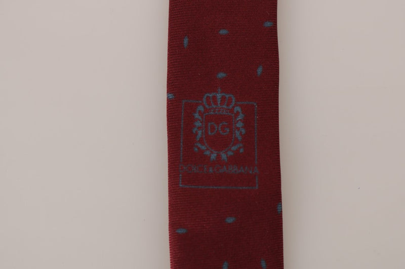 Bordeaux Silk Gray Pattern Slim Tie
