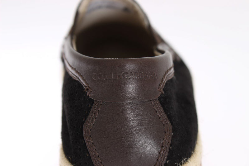 Black Brown Leather Breathable Loafers