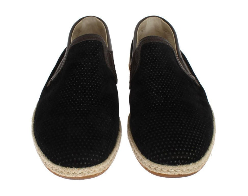 Black Brown Leather Breathable Loafers