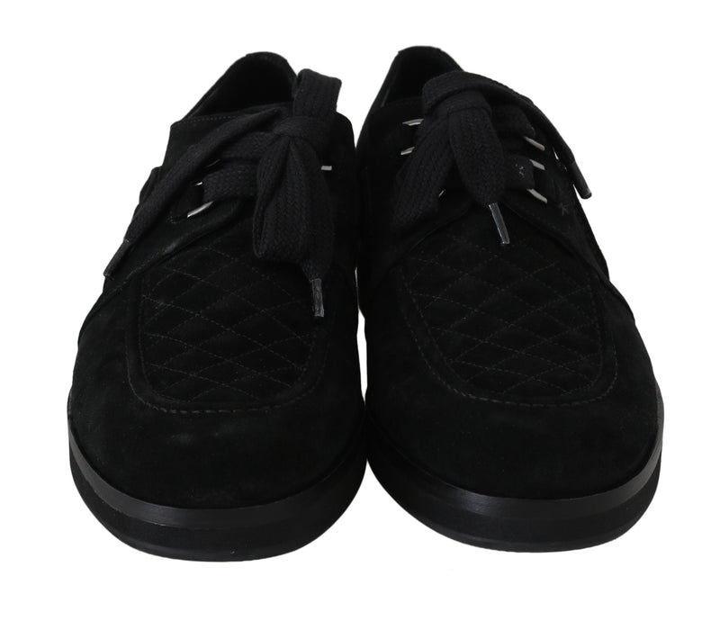 Black Leather Casual Laceup Derby Shoes