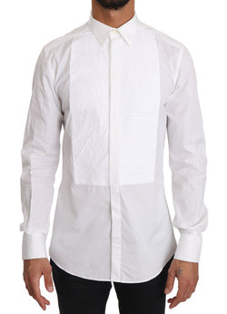 White Cotton GOLD Tuxedo Shirt