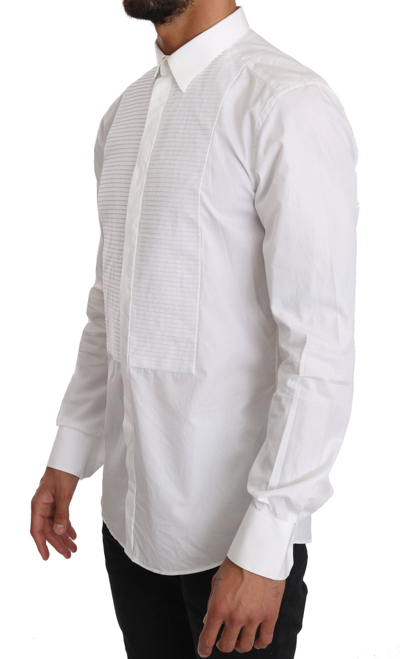 White Cotton GOLD Tuxedo Shirt