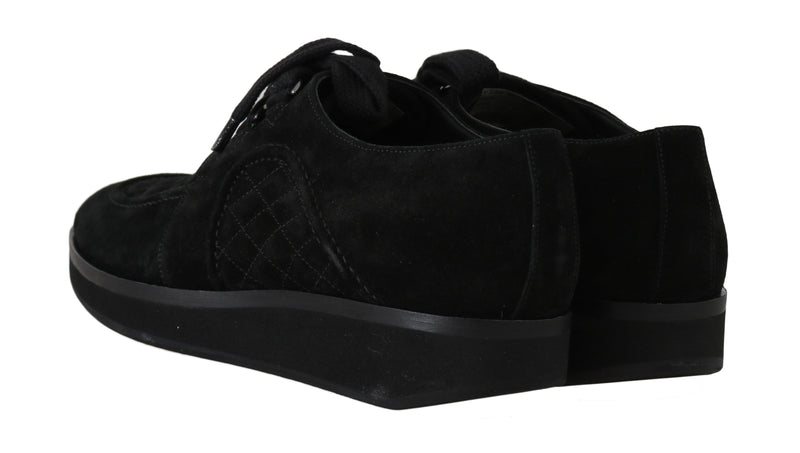 Black Leather Casual Laceup Derby Shoes