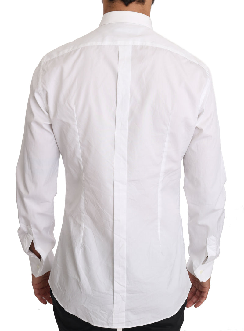 White Cotton GOLD Tuxedo Shirt