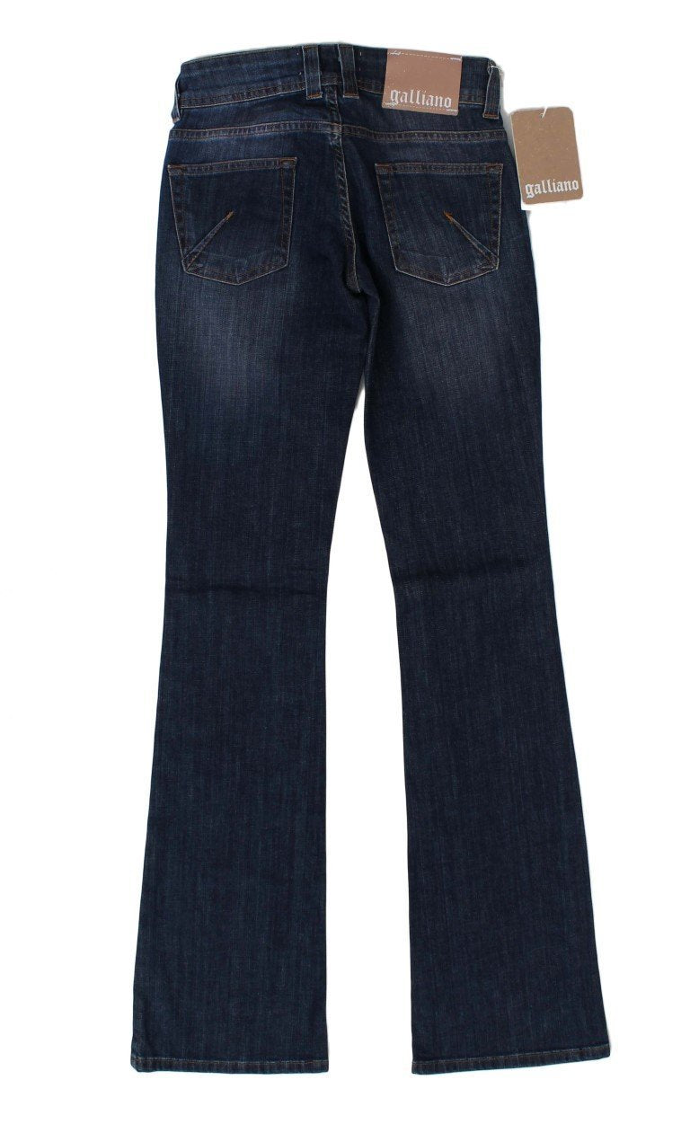 Blue Wash Boot Cut Flair Stretch Cotton Jeans