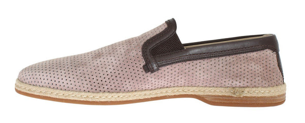Light Pink Leather Breathable Loafers