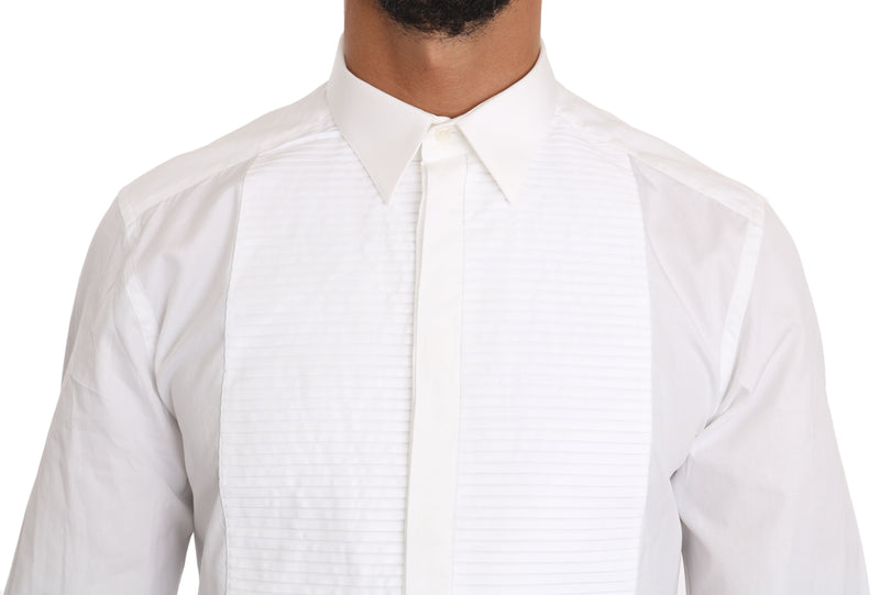 White Cotton GOLD Tuxedo Shirt