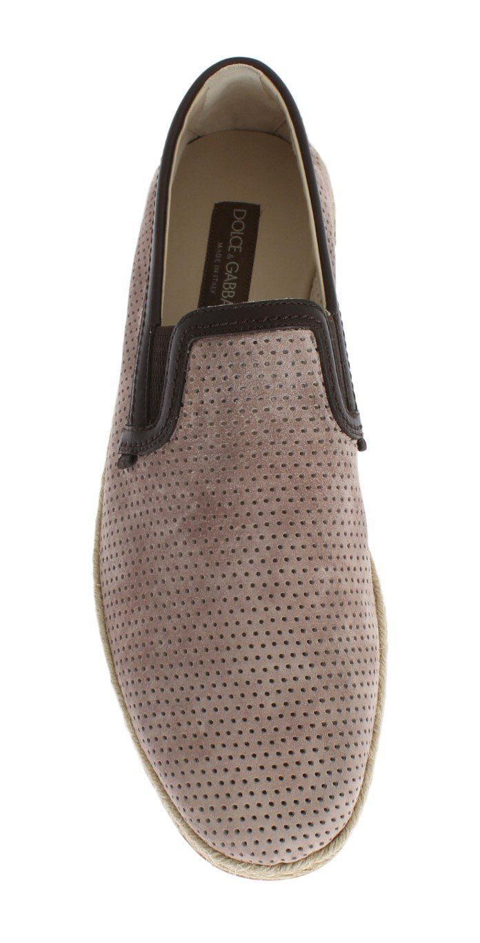 Light Pink Leather Breathable Loafers