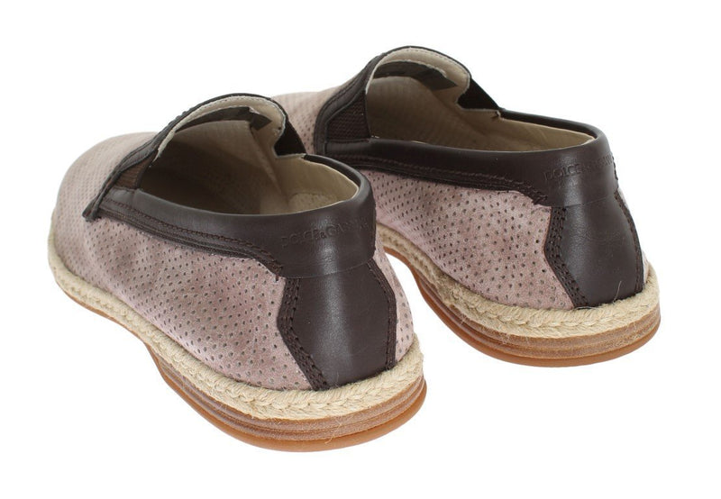 Light Pink Leather Breathable Loafers