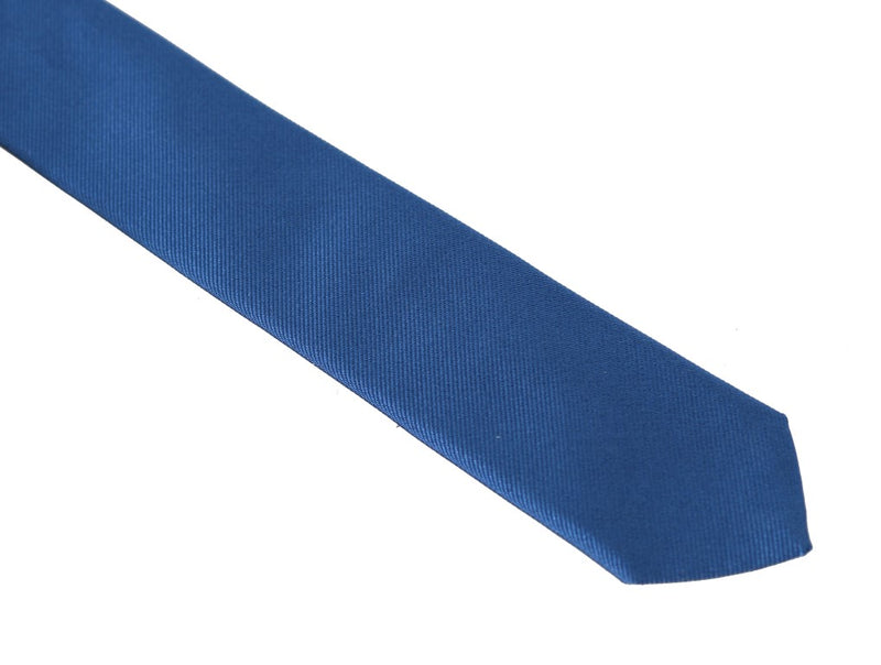 Blue Silk Striped Pattern Slim Tie