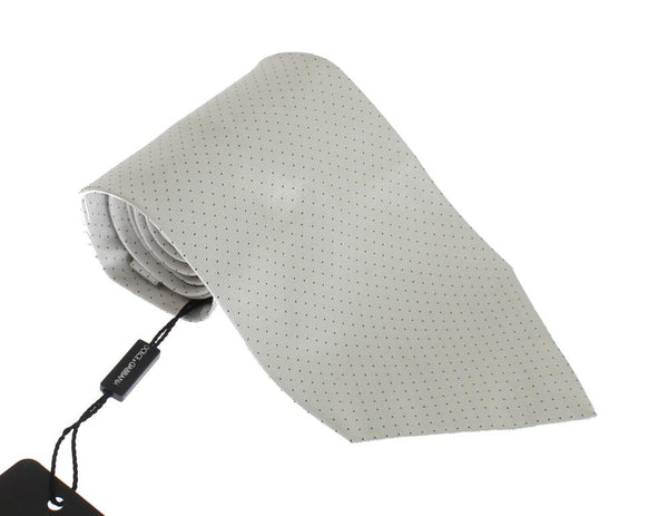 White Polka Dot Silk Tie