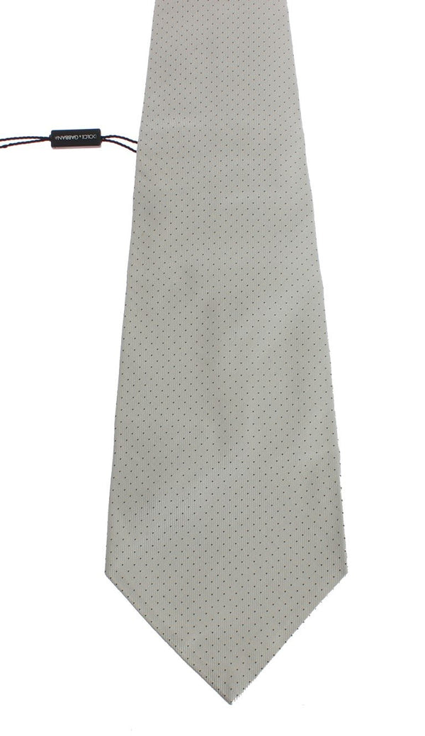 White Polka Dot Silk Tie