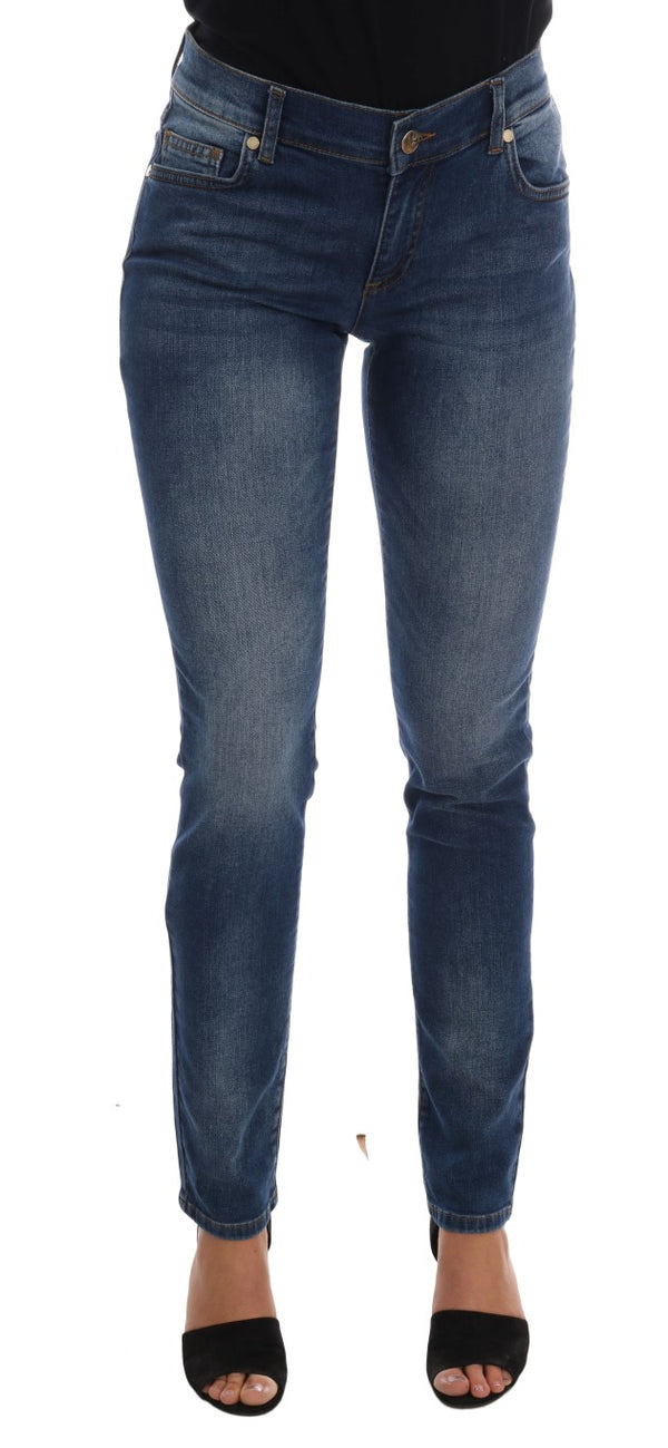 Blue Wash Cotton Stretch Slim Fit Jeans