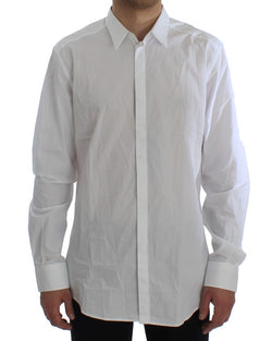 White Cotton Slim GOLD Formal Shirt