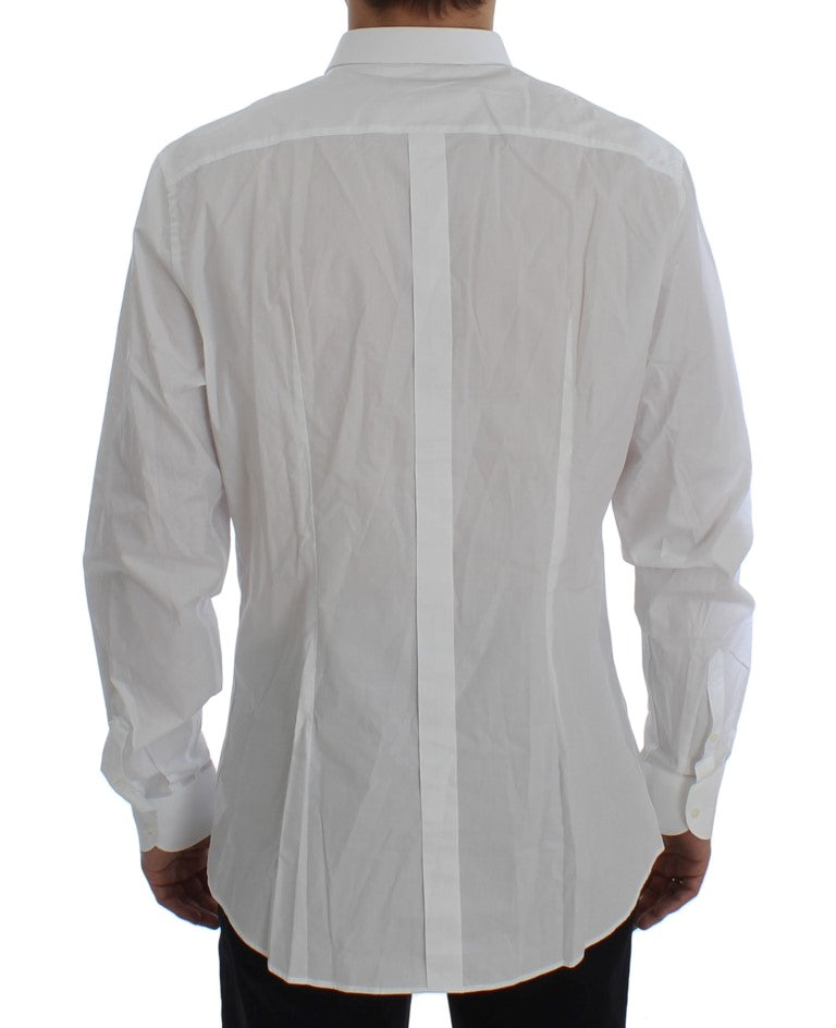 White Cotton Slim GOLD Formal Shirt