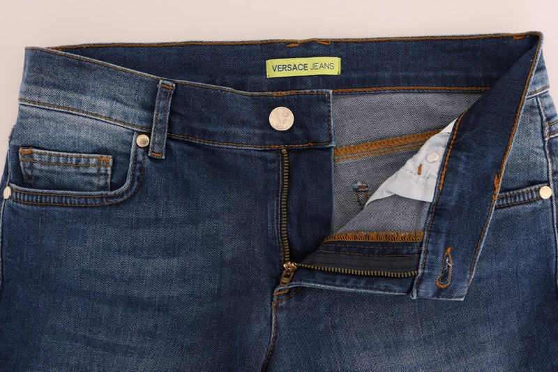 Blue Wash Cotton Stretch Slim Fit Jeans