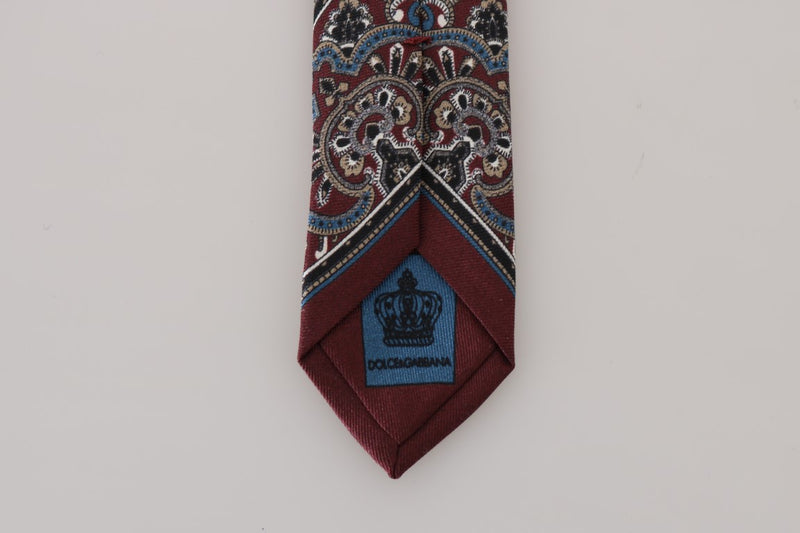 Bordeaux Silk Print Tie