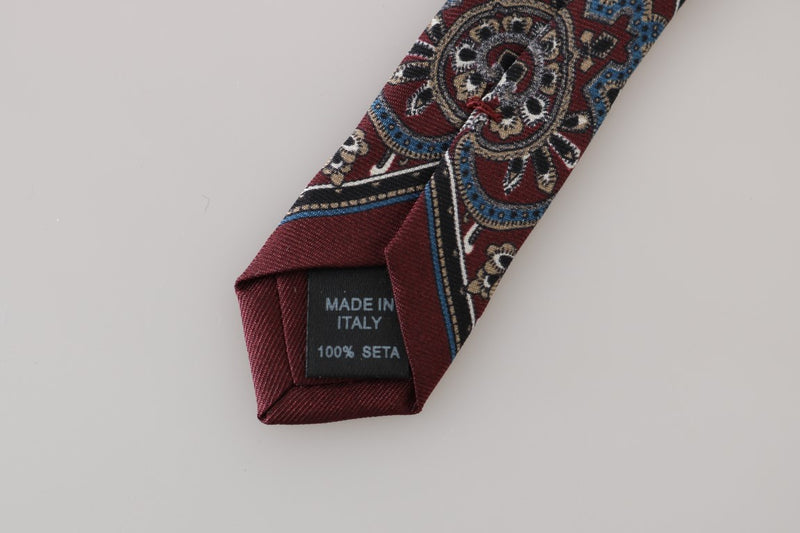 Bordeaux Silk Print Tie