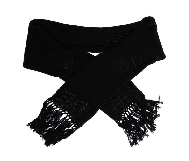 Black Cashmere Knitted Scarf