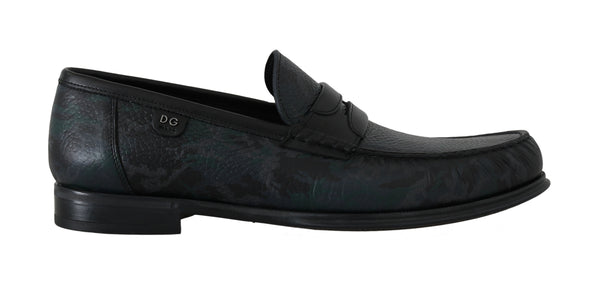 Leather Loafers Moccasins Green Blue Loafers