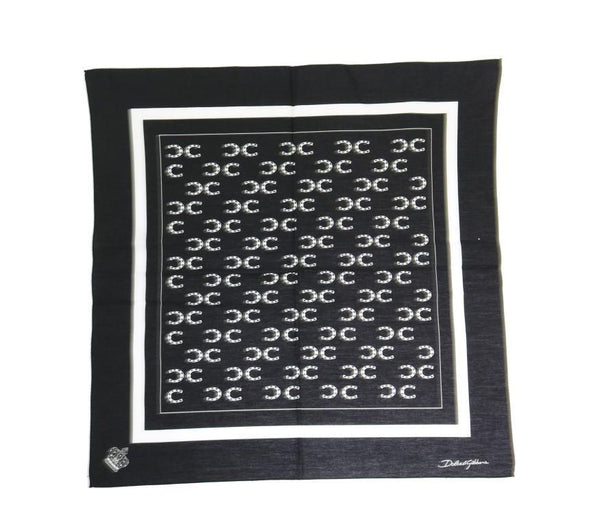 Black Cotton Sicilian Western Pattern Scarf