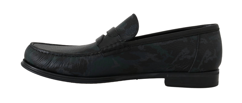 Leather Loafers Moccasins Green Blue Loafers