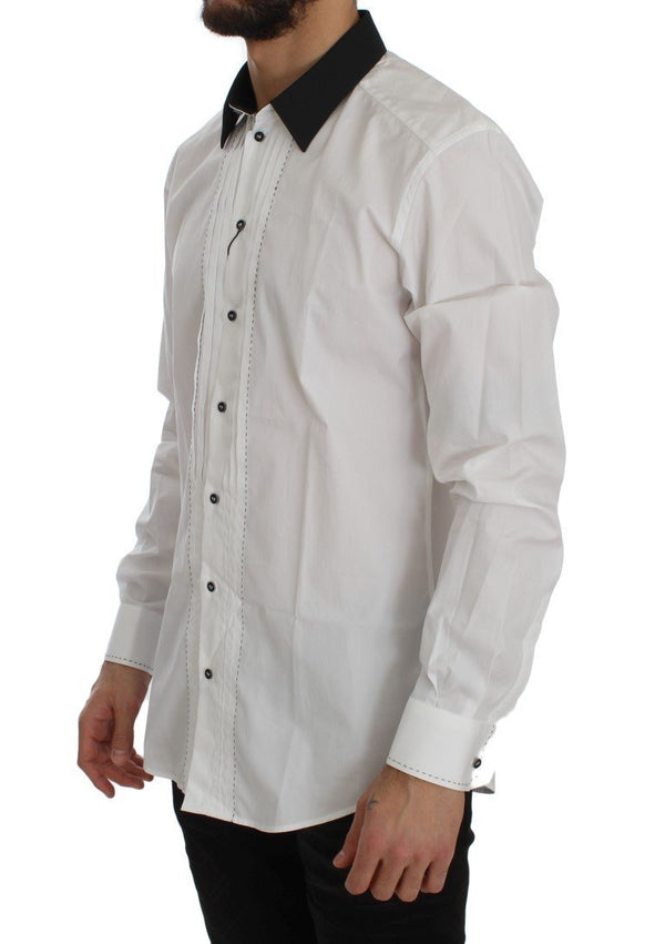 White Black GOLD Slim Fit Dress Shirt