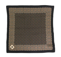 Black Silk Sicilian Western Pattern Scarf