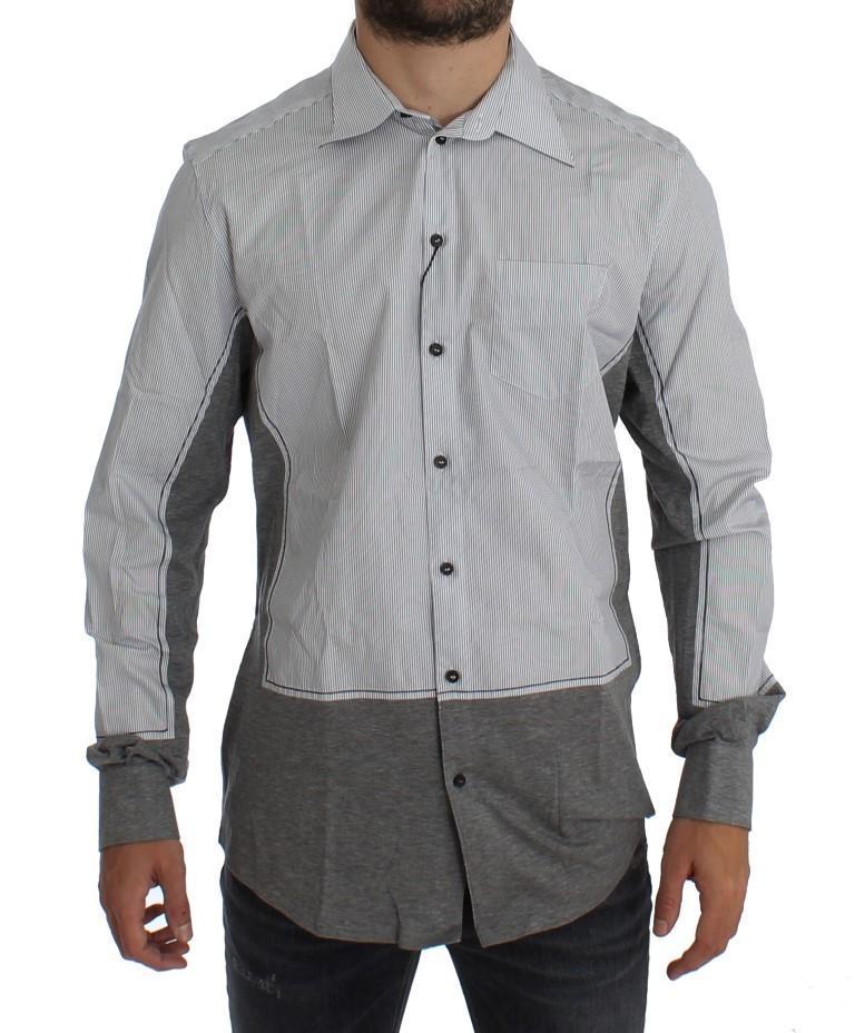 Gray Striped Slim Fit GOLD Casual Shirt
