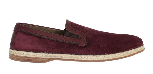 Bordeaux Suede Leather Logo Loafers