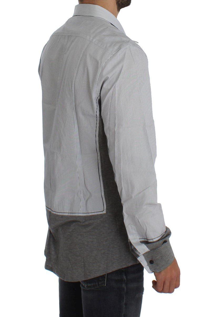 Gray Striped Slim Fit GOLD Casual Shirt