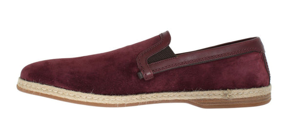 Bordeaux Suede Leather Logo Loafers