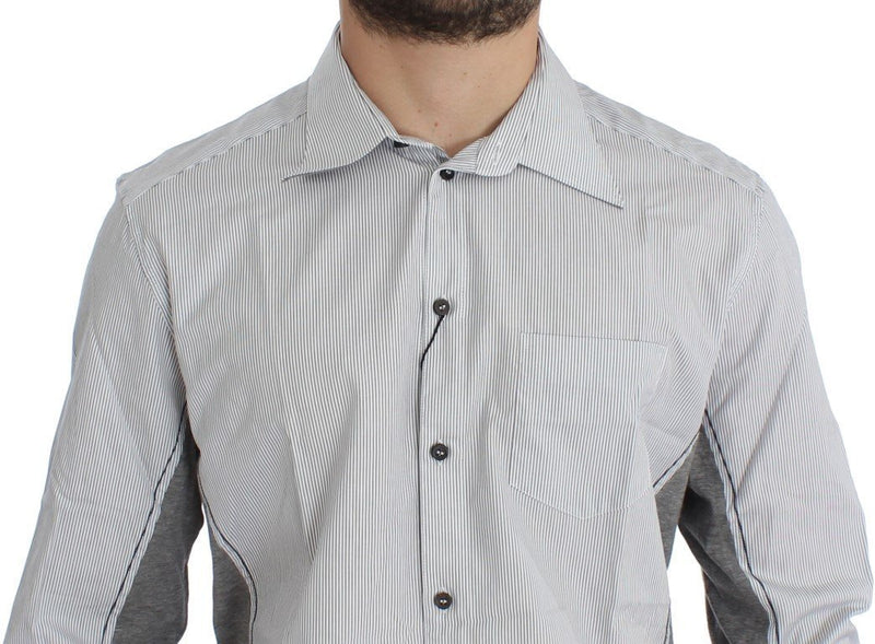 Gray Striped Slim Fit GOLD Casual Shirt