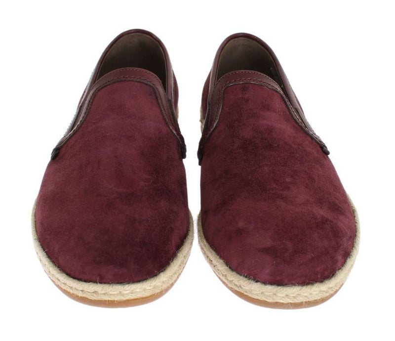 Bordeaux Suede Leather Logo Loafers