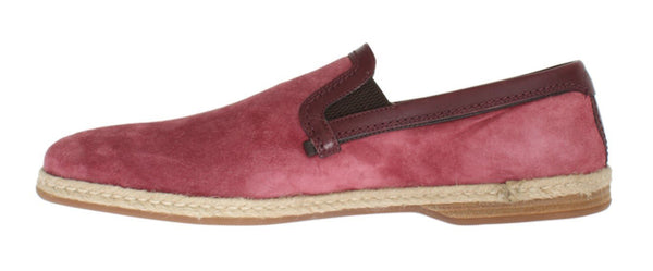 Pink Bordeaux Suede Leather Loafers