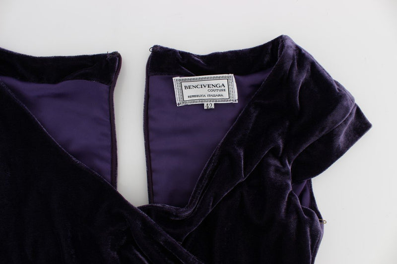 Purple Velvet Sheath Dress & Sweater Set