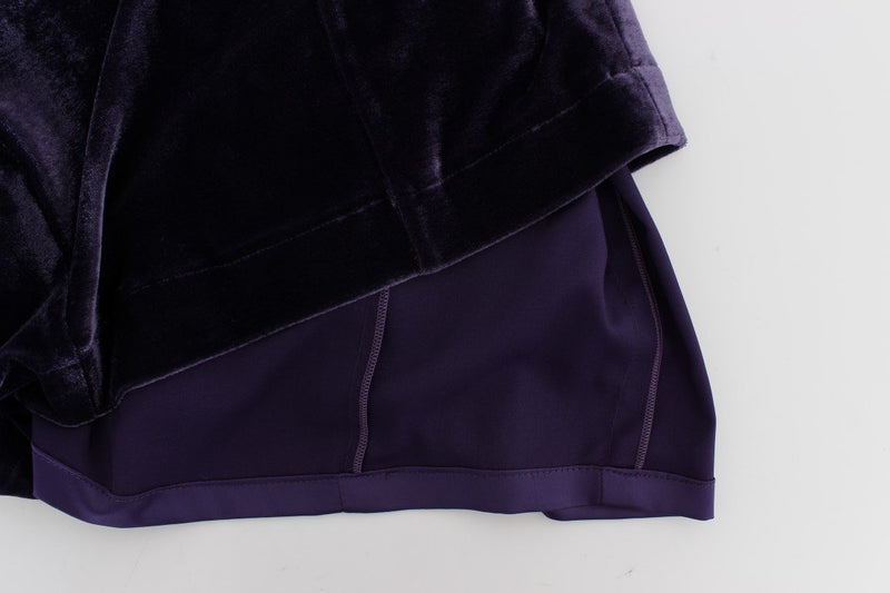 Purple Velvet Sheath Dress & Sweater Set
