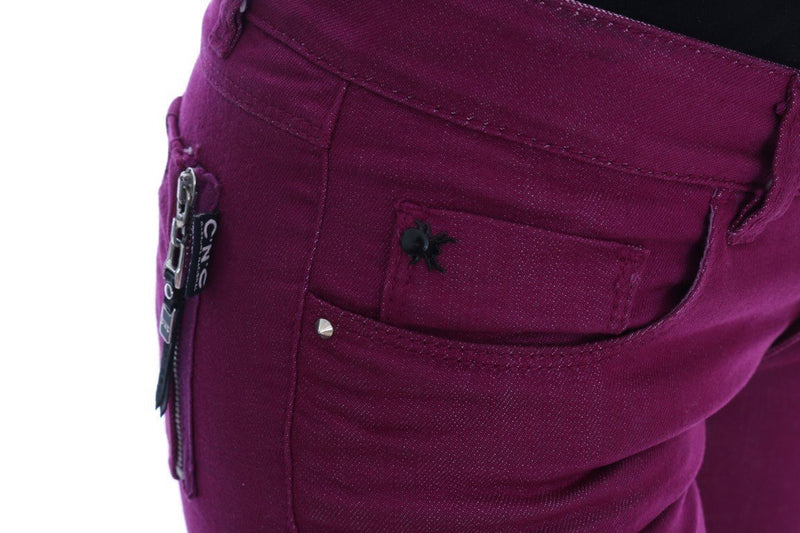 Purple Cotton Stretch Slim Denim Jeans