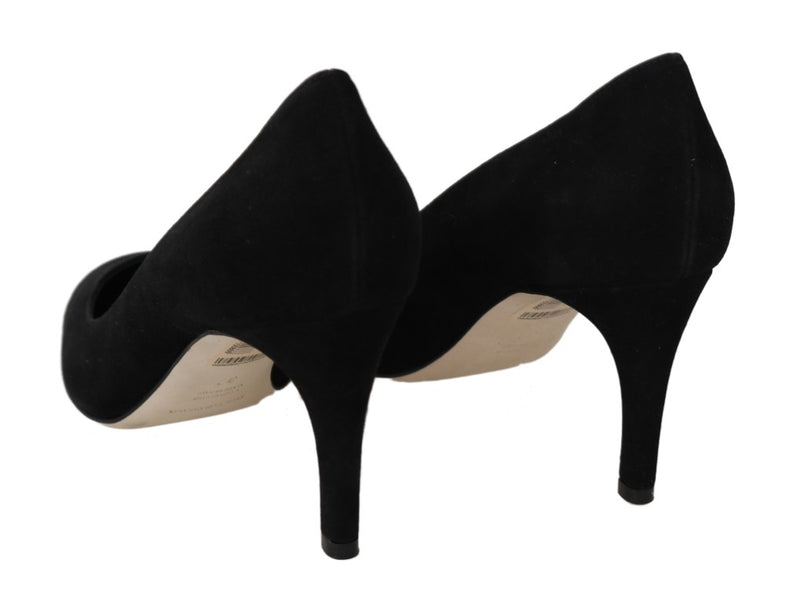 Black Suede Stiletto Pumps Heels