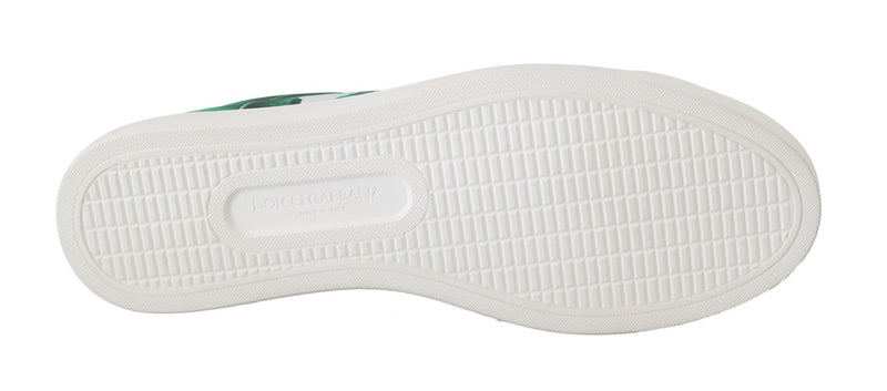 Leather White Green Banana Sneakers