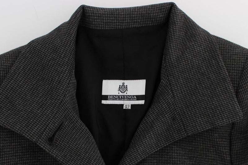 Gray Wool Button Collar Coat Jacket
