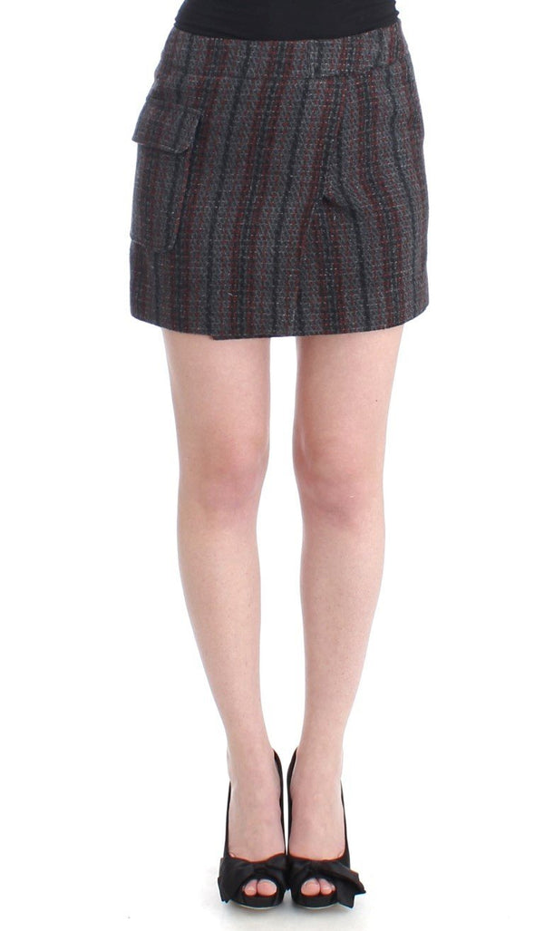 Gray wool mini skirt