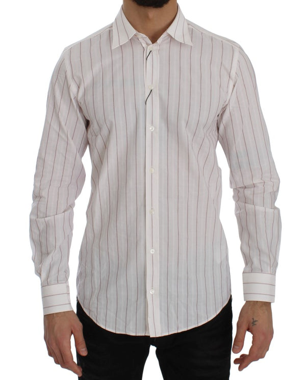 Pink Striped STAFF Regular Fit Dress Shirt