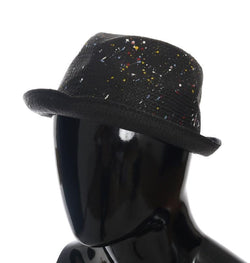 Black Paper Fiber Woven Trilby Hat