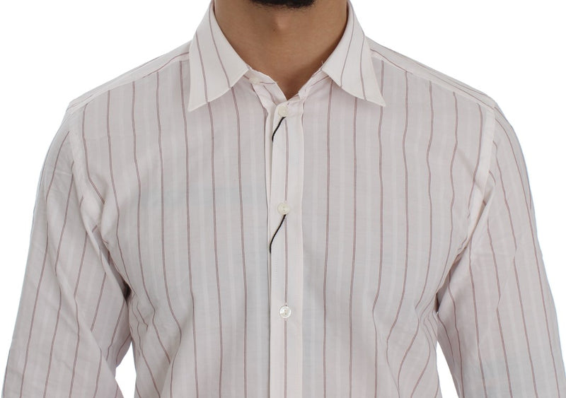 Pink Striped STAFF Regular Fit Dress Shirt