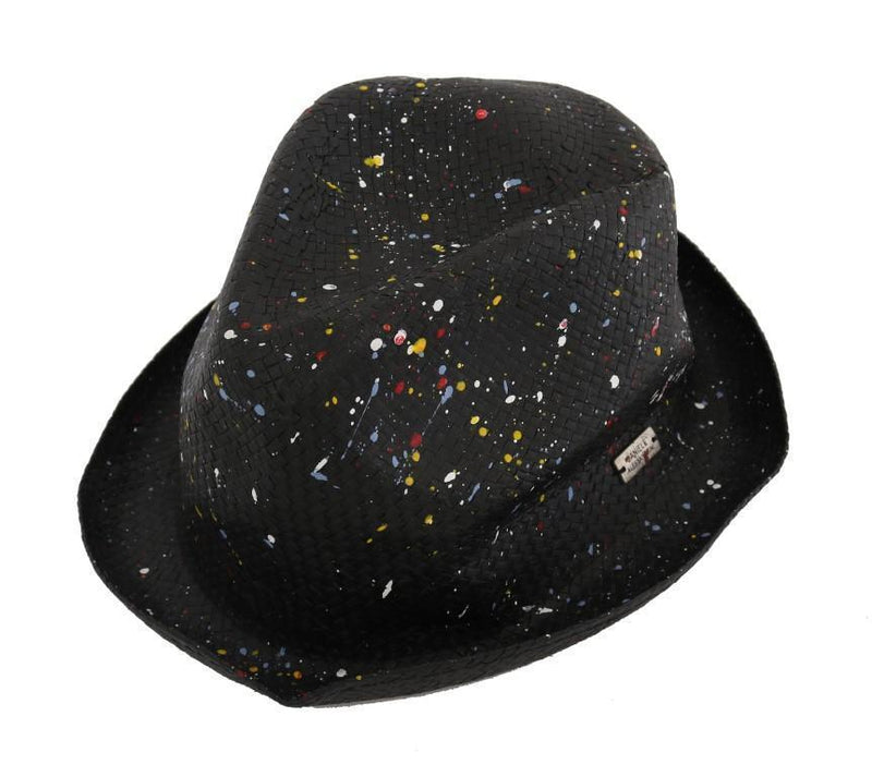 Black Paper Fiber Woven Trilby Hat